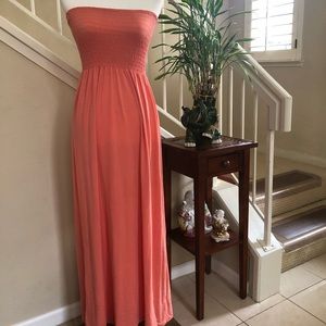 Smock Strapless Maxi Dress
